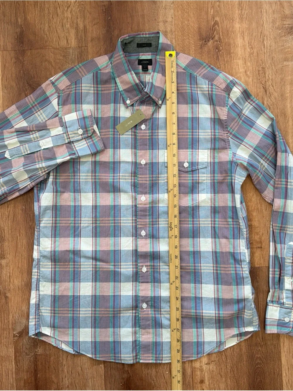J. Crew Button Down Shirt Mens Large Slim Fit Plaid Long Sleeve Casual Preppy